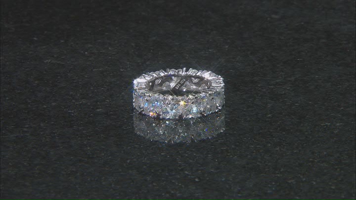 White Cubic Zirconia Rhodium Over Sterling Silver Ring 10.40ctw Video Thumbnail