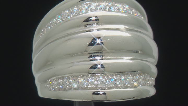 White Cubic Zirconia Rhodium Over Sterling Silver Ring 0.61ctw Video Thumbnail