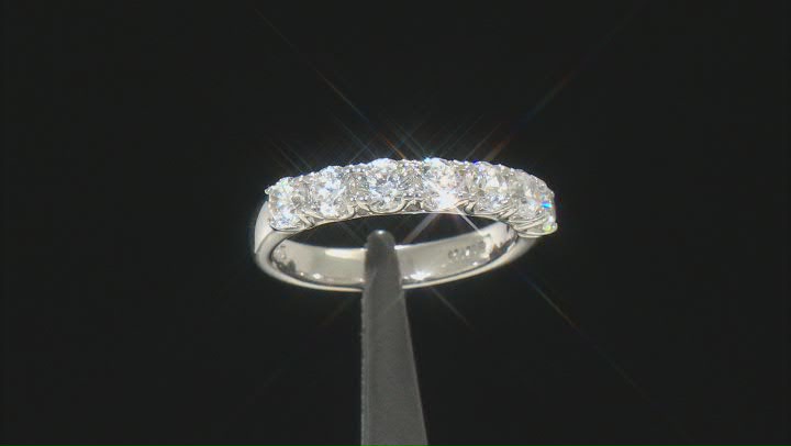 White Cubic Zirconia Platinum Over Sterling Silver Ring Set. (2.38ctw DEW) Video Thumbnail