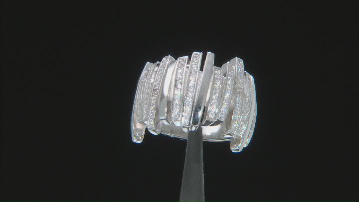 White Cubic Zirconia Rhodium Over Sterling Silver Ring 1.05ctw Video Thumbnail