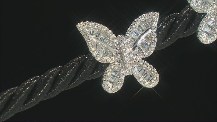 White Cubic Zirconia Rhodium Over Sterling Silver Butterfly Earrings 3.13ctw Video Thumbnail