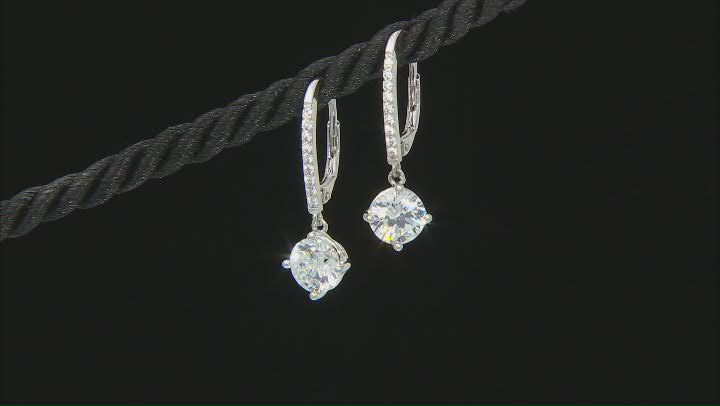 Cubic Zirconia Platinum Over Sterling Silver Ring and 2 Earrings Set Video Thumbnail