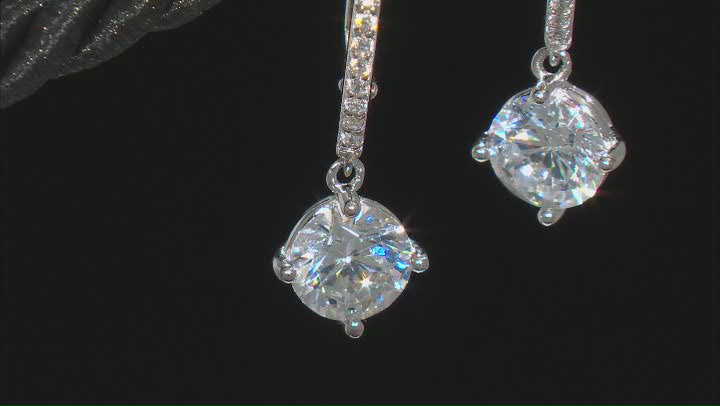 Cubic Zirconia Platinum Over Sterling Silver Ring and 2 Earrings Set Video Thumbnail