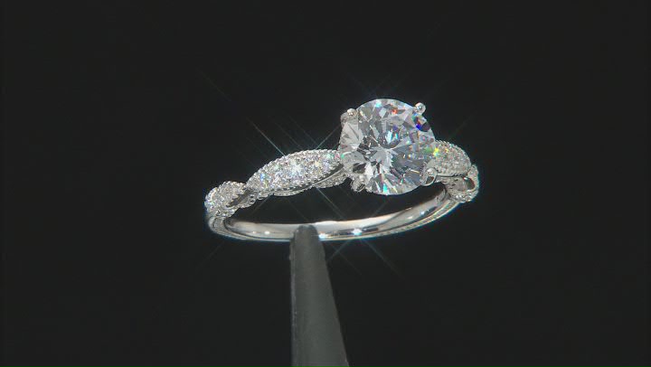 Cubic Zirconia Rhodium Over Sterling Silver Ring With Earring Set Video Thumbnail
