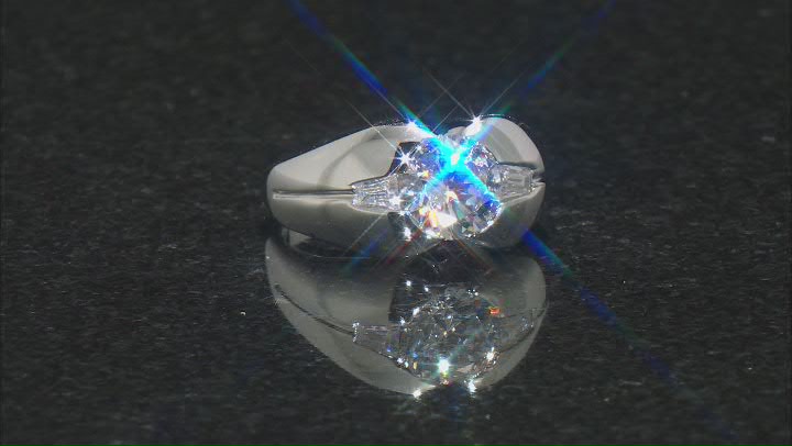 Cubic Zirconia Rhodium Over Sterling Silver Ring 3.97ctw  (2.20 DEW) Video Thumbnail
