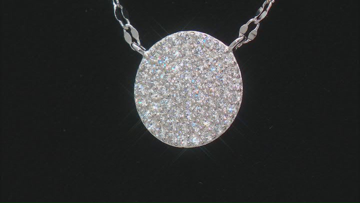 White Cubic Zirconia Rhodium Over Sterling Silver Necklace 0.63ctw Video Thumbnail