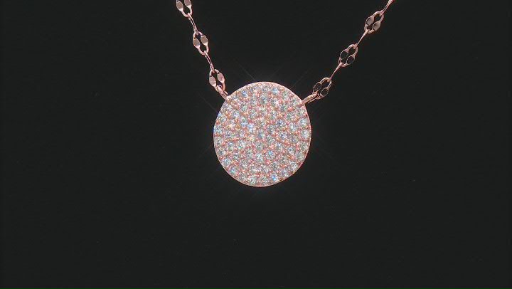 Cubic Zirconia 18k Rose Gold Over Sterling Silver Necklace 0.63ctw Video Thumbnail
