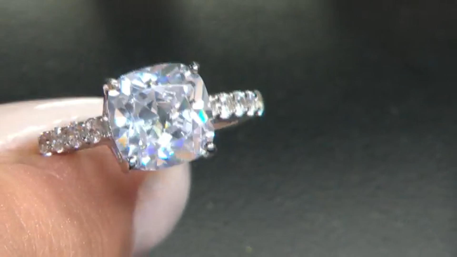 White Cubic Zirconia Rhodium Over Sterling Silver Ring (4.35ctw DEW) Video Thumbnail
