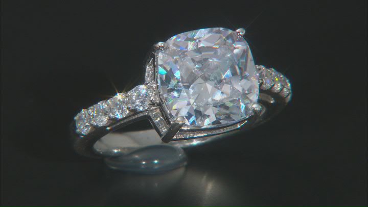 White Cubic Zirconia Rhodium Over Sterling Silver Ring (4.35ctw DEW) Video Thumbnail