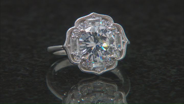 White Cubic Zirconia Rhodium Over Silver Ring (3.10ctw DEW) Video Thumbnail