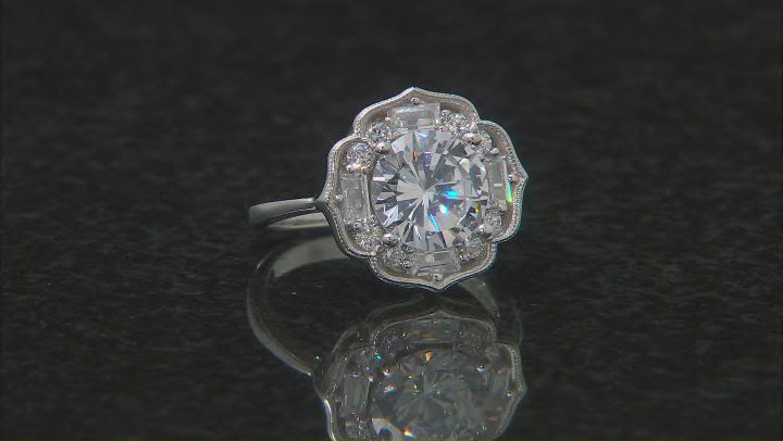 White Cubic Zirconia Rhodium Over Silver Ring (3.10ctw DEW) Video Thumbnail