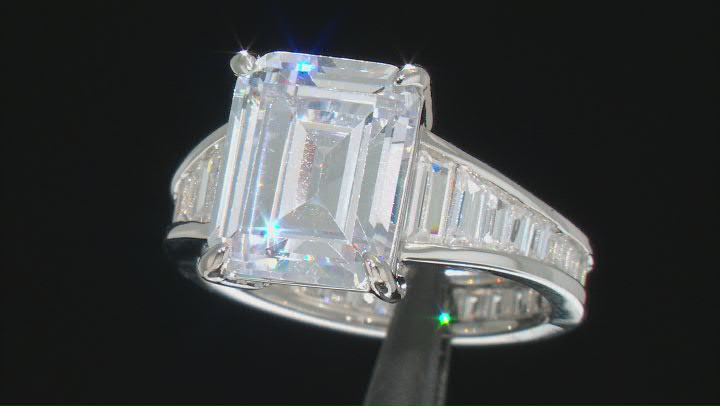 White Cubic Zirconia Rhodium Over sterling Silver Ring 14.85ctw Video Thumbnail