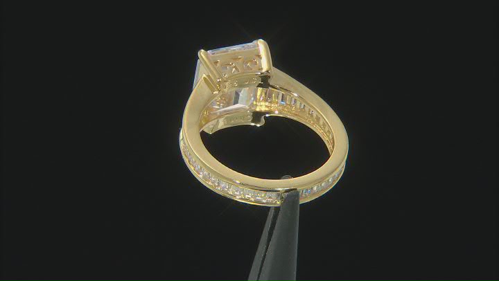 White Cubic Zirconia 18k Yellow Gold Over Sterling  Silver Ring (8.87ctw DEW) Video Thumbnail