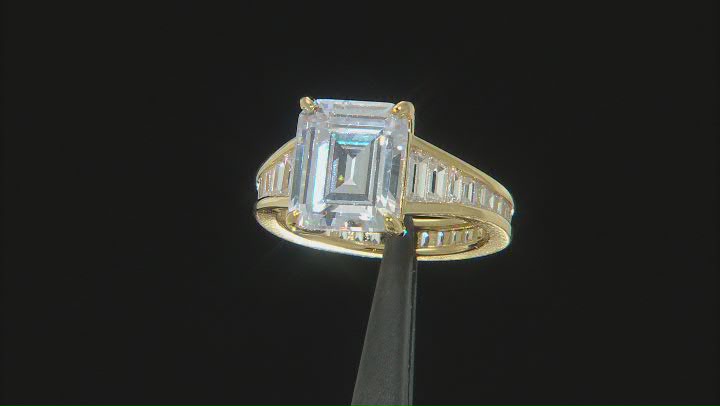 White Cubic Zirconia 18k Yellow Gold Over Sterling  Silver Ring (8.87ctw DEW) Video Thumbnail