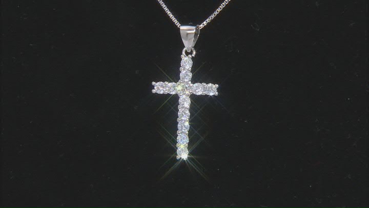 White Cubic Zirconia Rhodium Over Sterling Silver Pendant With Chain 1.73ctw Video Thumbnail