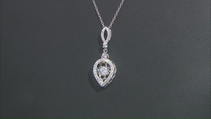 White Cubic Zirconia Rhodium Over Silver Pendant With Chain Video Thumbnail