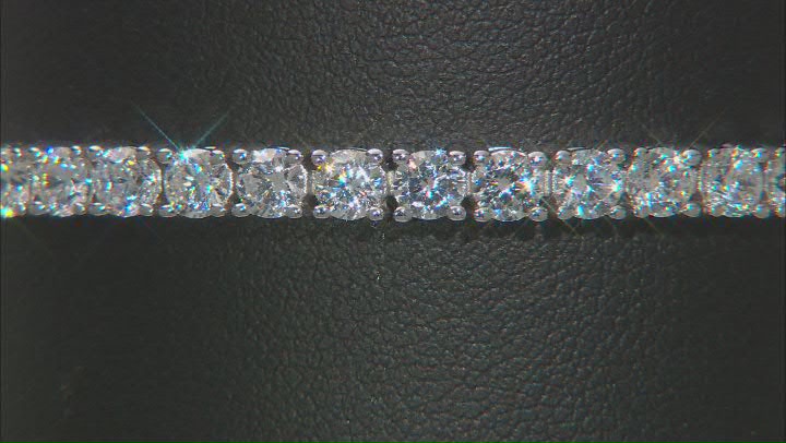 White Cubic Zirconia Rhodium Over Sterling Silver Tennis Bracelet 9.74ctw Video Thumbnail