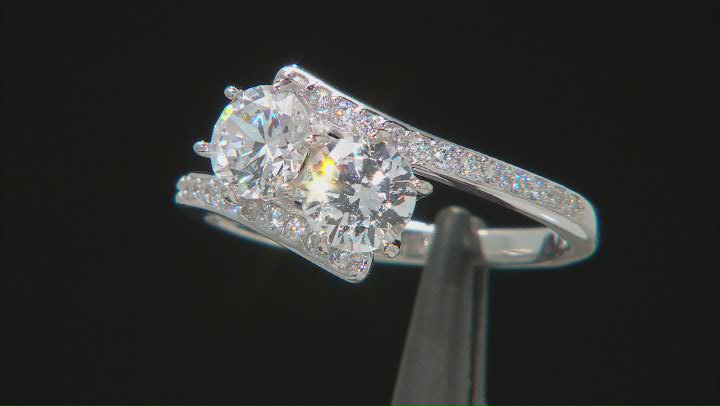 White Cubic Zirconia Platinum Over Silver Ring 1.94ctw Video Thumbnail