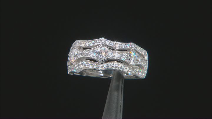 White Cubic Zirconia Rhodium Over Sterling Silver Ring 1.31ctw Video Thumbnail
