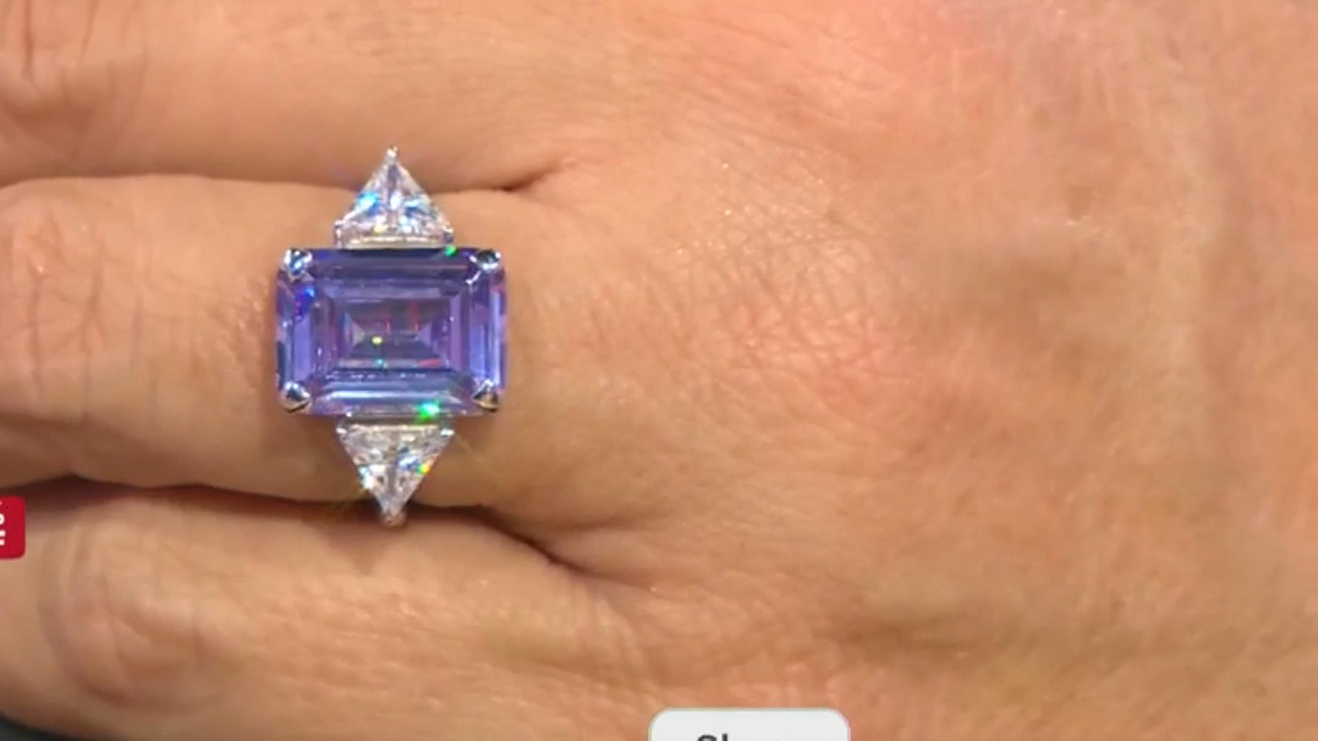 Purple And White Cubic Zirconia Rhodium Over Sterling Silver Ring 14.87ctw Video Thumbnail