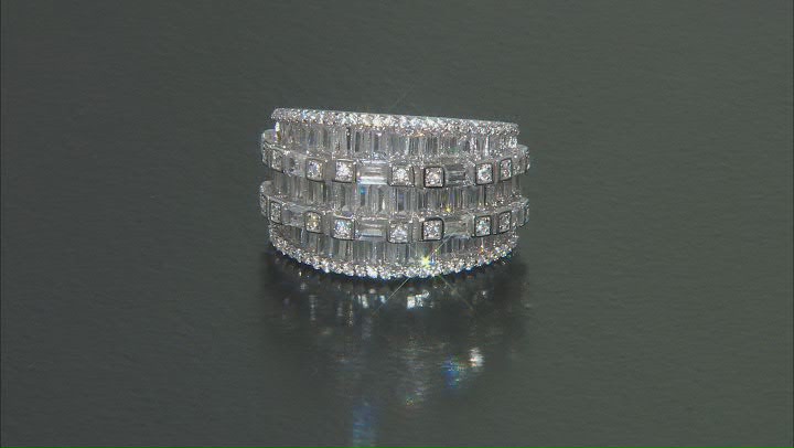 White Cubic Zirconia Rhodium Over Sterling Silver Ring 5.37ctw Video Thumbnail