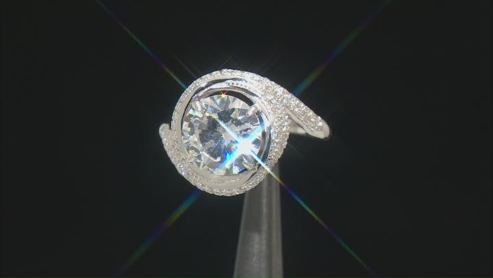 White Cubic Zirconia Rhodium Over Sterling Silver Ring 7.13ctw Video Thumbnail