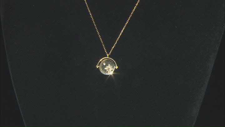 White Cubic Zirconia 18k Yellow Gold Over Sterling Silver Pendant With Chain 0.01ctw Video Thumbnail