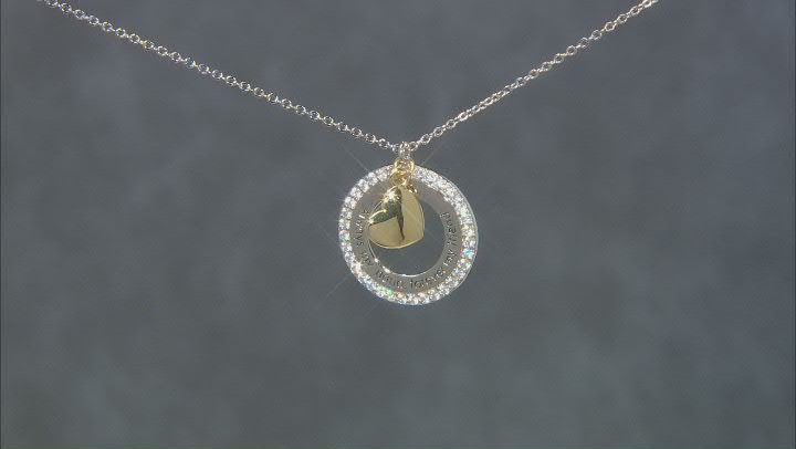 White Cubic Zirconia Rhodium & 18k Yellow Gold Over Silver "Always My Nana" Pendant With Chain Video Thumbnail