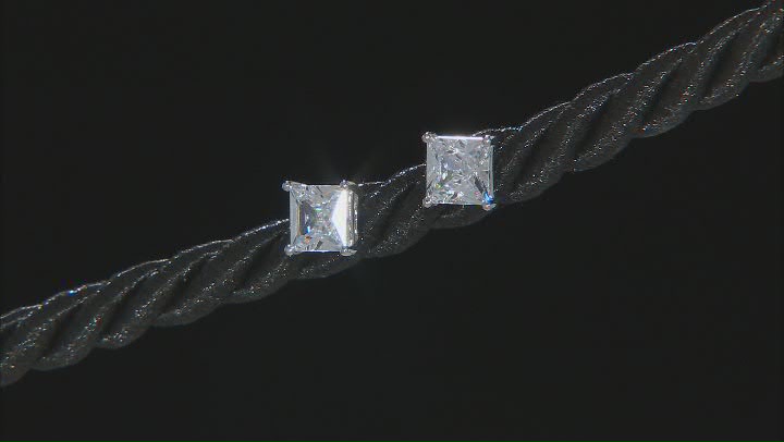 White Cubic Zirconia Rhodium Over Sterling Silver Earrings And Ring Set 1.99ctw Video Thumbnail