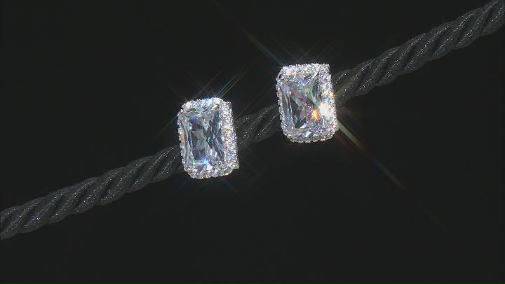 White Cubic Zirconia Rhodium Over Sterling Silver Earrings 17.04ctw Video Thumbnail