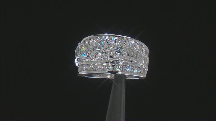 White Cubic Zirconia Rhodium Over Sterling Silver Ring 4.72ctw Video Thumbnail