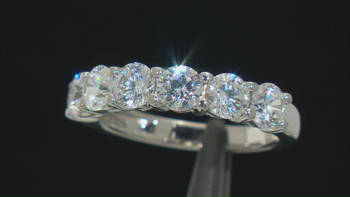 White Cubic Zirconia Platinum Over Sterling Silver Band Ring 2.10ctw Video Thumbnail