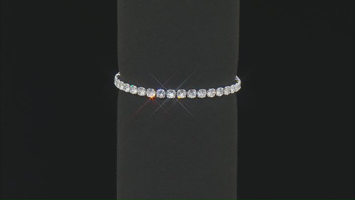 White Cubic Zirconia Rhodium Over Sterling Silver Tennis Bracelet 13.85ctw Video Thumbnail