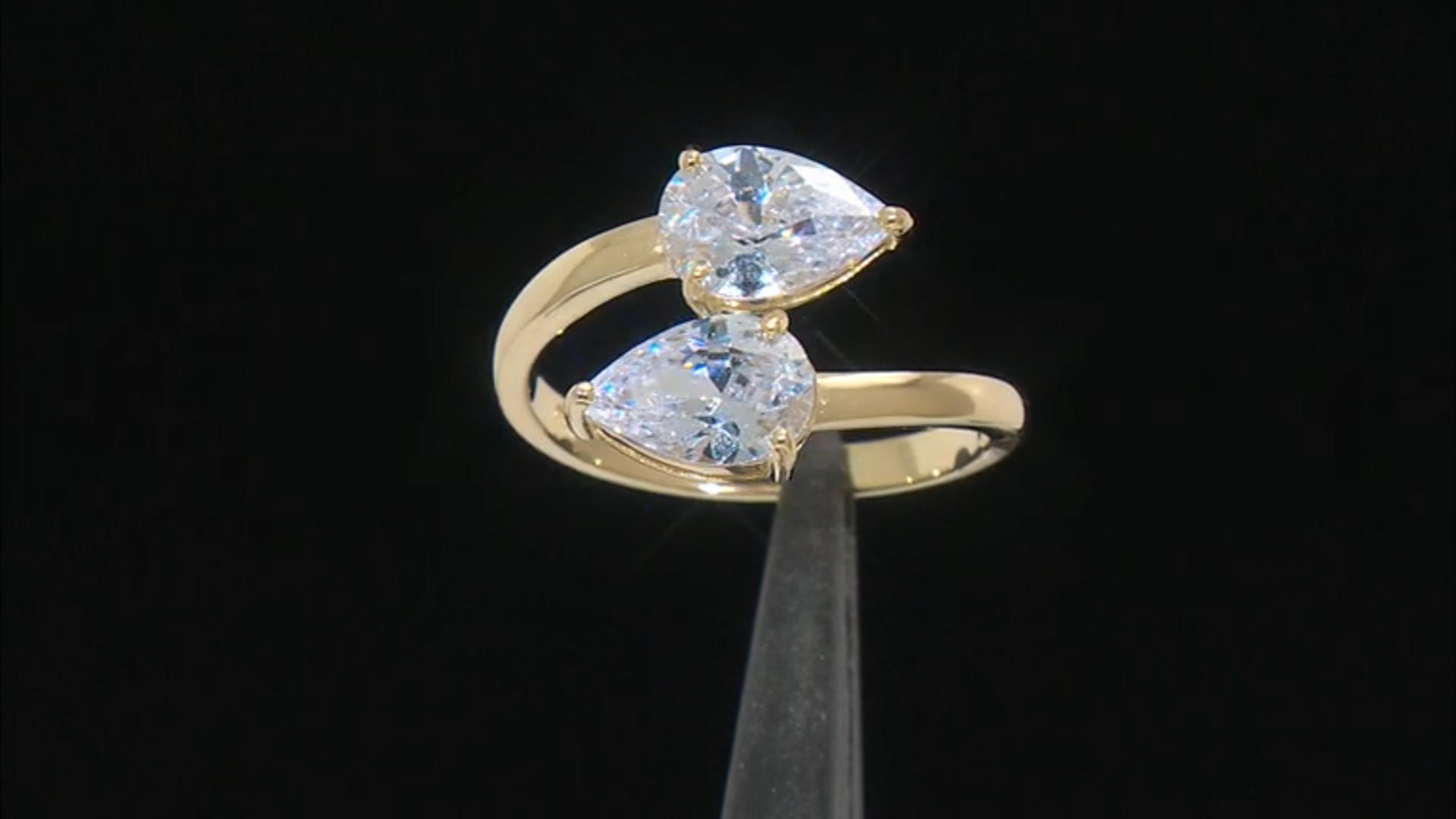 White Cubic Zirconia 18k Yellow Gold Over Sterling Silver Ring 4.52ctw Video Thumbnail