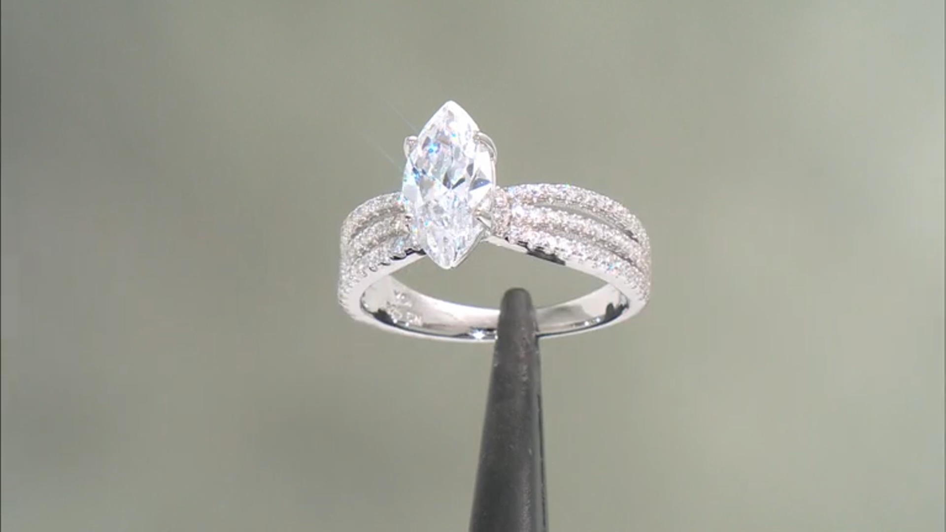 White Cubic Zirconia Rhodium Over Sterling Silver Ring 3.54ctw Video Thumbnail