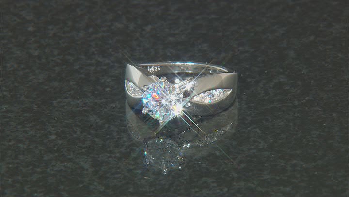 White Cubic Zirconia Platinum Over Sterling Silver Ring 2.26ctw Video Thumbnail