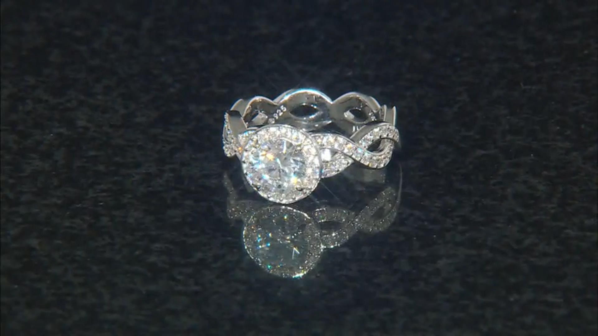 White Cubic Zirconia Platinum Over Sterling Silver Ring 2.10ctw Video Thumbnail