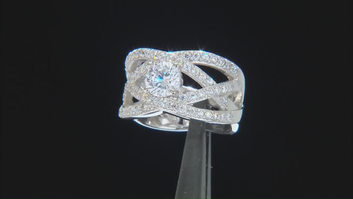 White Cubic Zirconia Platinum Over Sterling Silver Ring 1.95ctw Video Thumbnail