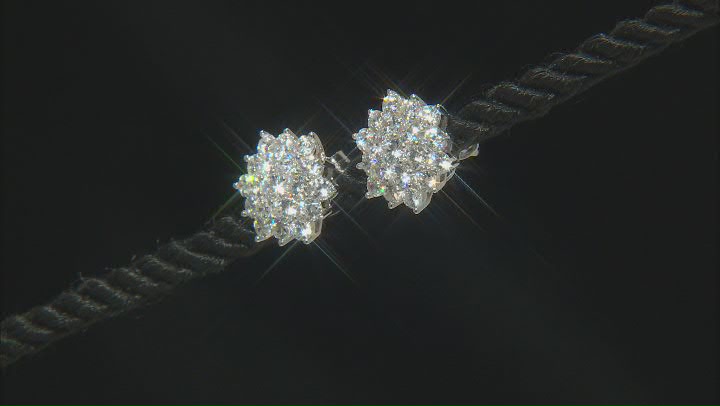White Cubic Zirconia Rhodium Over Sterling Silver Earrings 4.52ctw Video Thumbnail