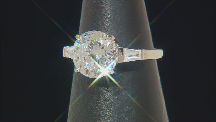 White Cubic Zirconia Rhodium Over Sterling Silver Ring 4.56ctw. Video Thumbnail