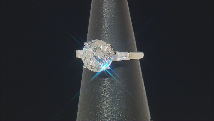 White Cubic Zirconia Rhodium Over Sterling Silver Ring 4.56ctw. Video Thumbnail