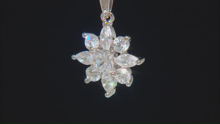White Cubic Zirconia Rhodium Over Sterling Silver Pendant With Chain 1.93ctw Video Thumbnail