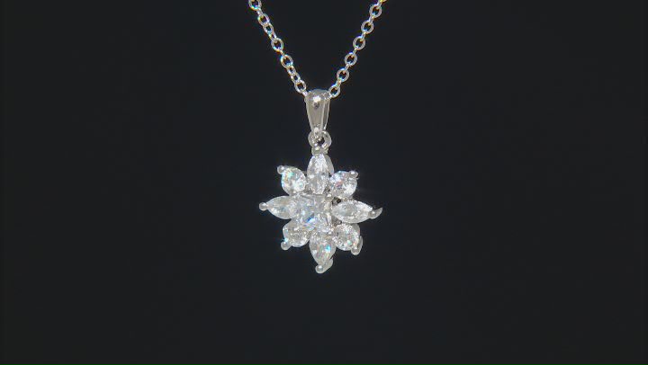 White Cubic Zirconia Rhodium Over Sterling Silver Pendant With Chain 1.93ctw Video Thumbnail
