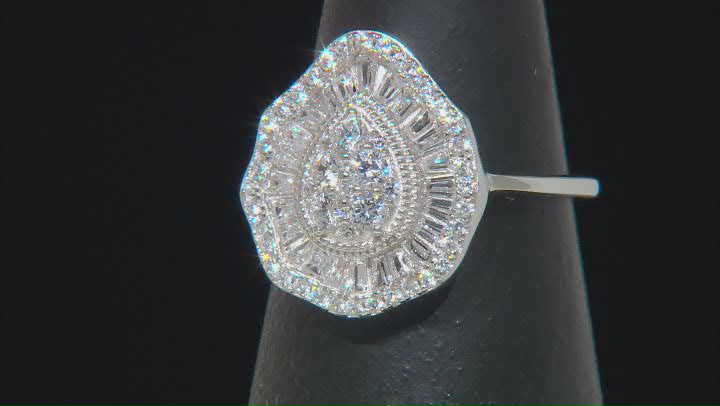 White Cubic Zirconia Rhodium Over Sterling Silver Ring 0.92ctw Video Thumbnail