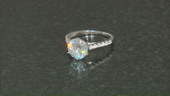 White Cubic Zirconia Platinum Over Sterling Silver Ring 3.06ctw Video Thumbnail