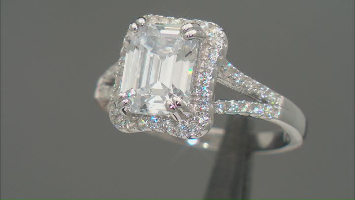 White Cubic Zirconia Platinum Over Sterling Silver Ring 3.08ctw Video Thumbnail