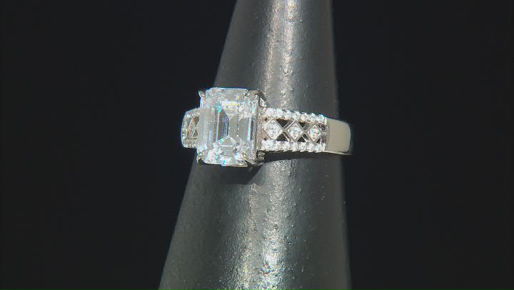 White Cubic Zirconia Platinum Over Sterling Silver Ring 2.80ctw Video Thumbnail