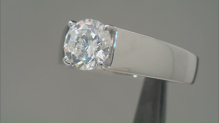 White Cubic Zirconia Platinum Over Sterling Silver Ring 3.46ctw Video Thumbnail