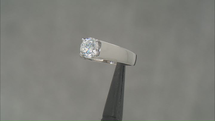 White Cubic Zirconia Platinum Over Sterling Silver Ring 3.46ctw Video Thumbnail