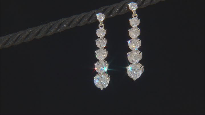 White Cubic Zirconia Platinum Over Sterling Silver Earrings 5.64ctw Video Thumbnail